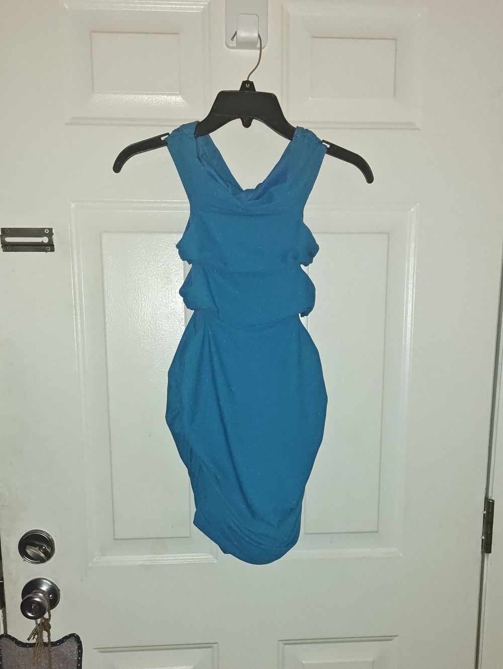 SHEIN Teal One-Shoulder Ruched Dress